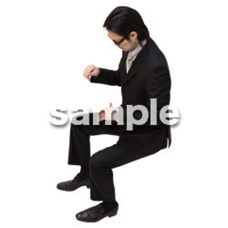 Cutout People　鳥瞰　座る男性 　FF_393