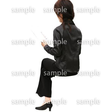 人物切抜き素材　座る人編　H_362