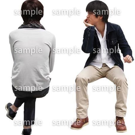 人物切抜き素材　座る人Ⅱ編　Q_077
