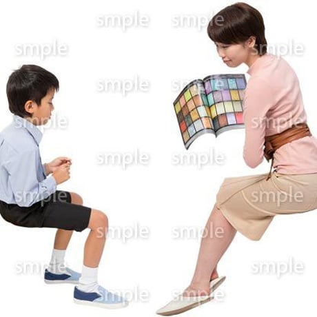 Cutout People　アットホーム　座る　II_379