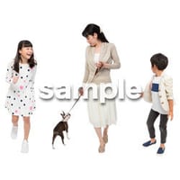 Cutout People　犬の散歩　II_456