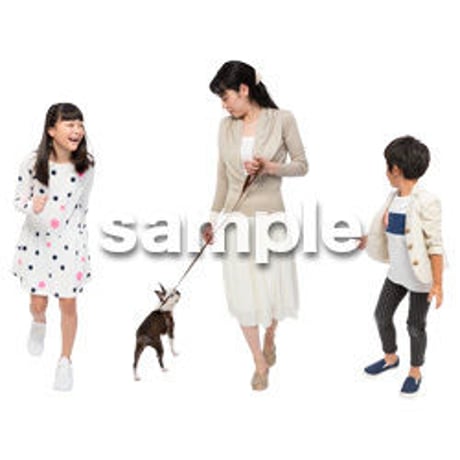 Cutout People　犬の散歩　II_456