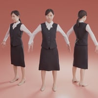 3D人モデルAポーズ　162_Mari