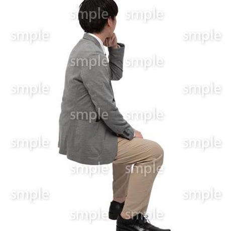 Cutout People　座る　男性　LL_228