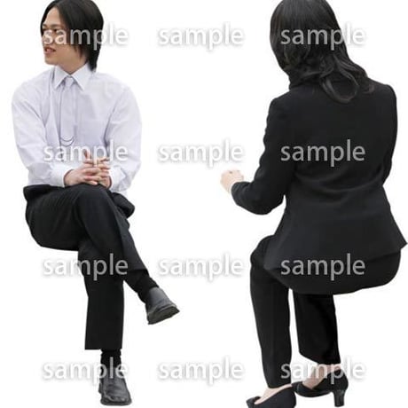 人物切抜き素材　座る人Ⅱ編　Q_015
