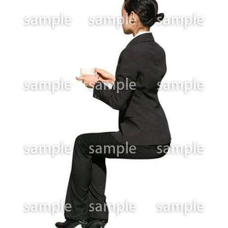 人物切抜き素材　座る人編　H_342