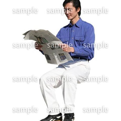 人物切抜き素材　座る人編　H_237