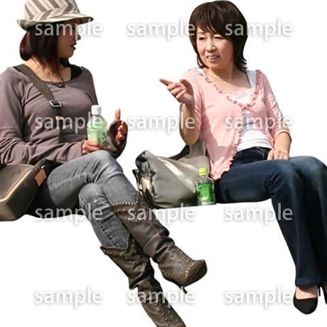 人物切抜き素材　座る人編　H_050