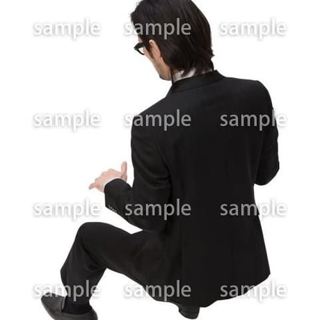Cutout People　鳥瞰　座る男性 　FF_394