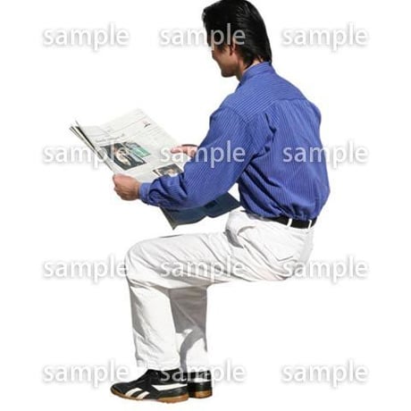 人物切抜き素材　座る人編　H_240