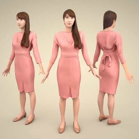 3D人モデルAポーズ　004_Rika
