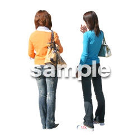 人物切抜き素材　カジュアル・ショッピング編　E_080