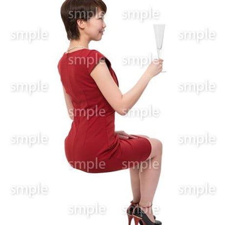 Cutout People　座る女性　KK_119