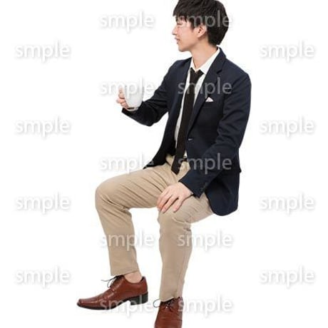 Cutout People　座る　男性　LL_068