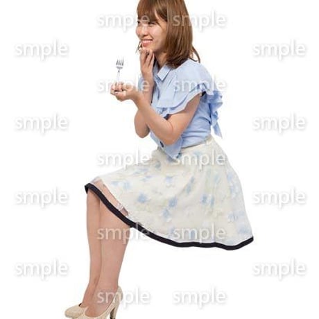 Cutout People　座る女性　KK_367