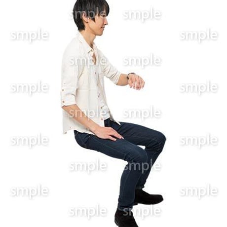 Cutout People　座る　男性　LL_352