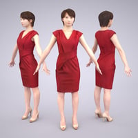 3D人モデルAポーズ　024_Haru