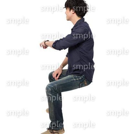 Cutout People　座る　男性　LL_224