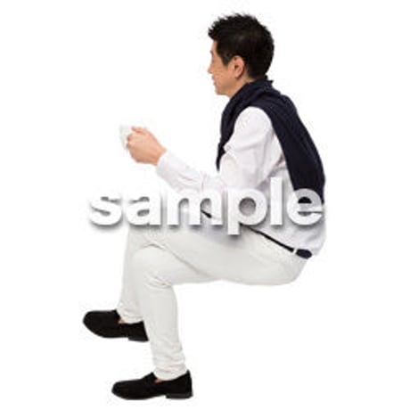 Cutout People　座る　男性　LL_338