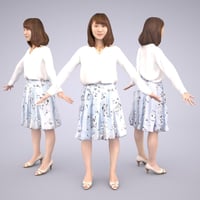 3D人モデルAポーズ　012_Kana