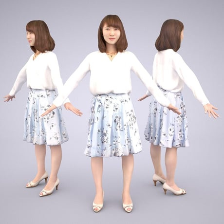 3D人モデルAポーズ　012_Kana