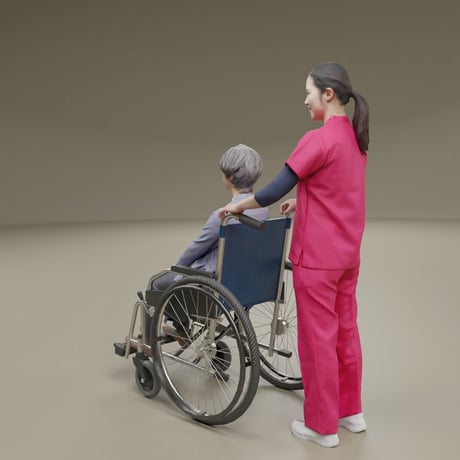 3D人物素材  [Posed] 介護セット　Nursing_01