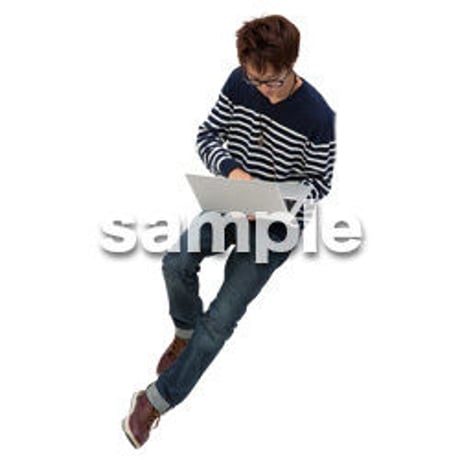 Cutout People　鳥瞰　座る男性 　FF_421