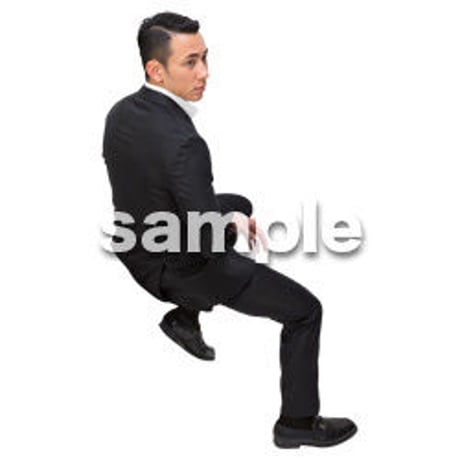 Cutout People　鳥瞰　座る男性 　FF_384
