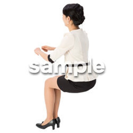 Cutout People　座る女性　KK_094