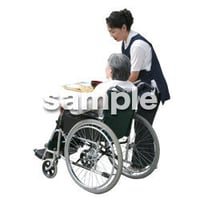 人物切抜き素材　医療・シニア車椅子編　D_295
