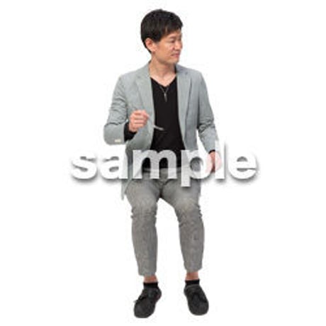 Cutout People　座る　男性　LL_246