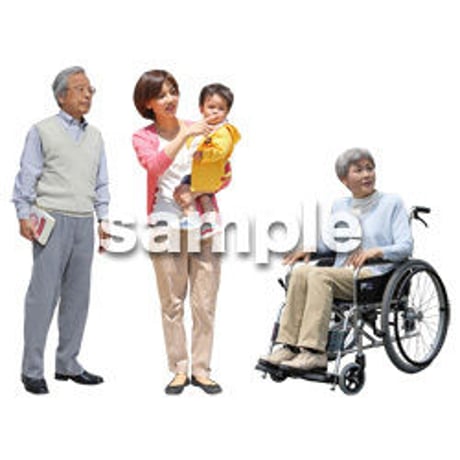 人物切抜き素材　シニア介護編　S_012