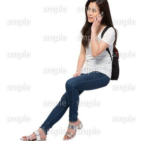 Cutout People　座る女性　KK_402
