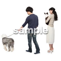 Cutout People　犬の散歩　II_479