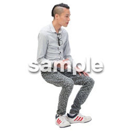 Cutout People　座る　男性　LL_452