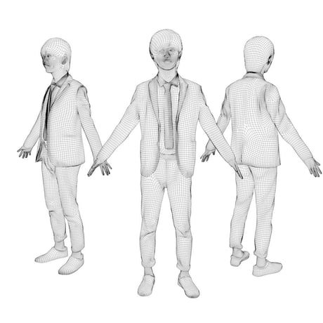 3D人モデルAポーズ　084_Ren