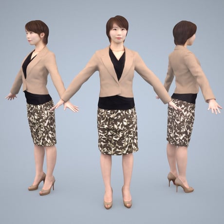 3D人モデルAポーズ　028_Haru