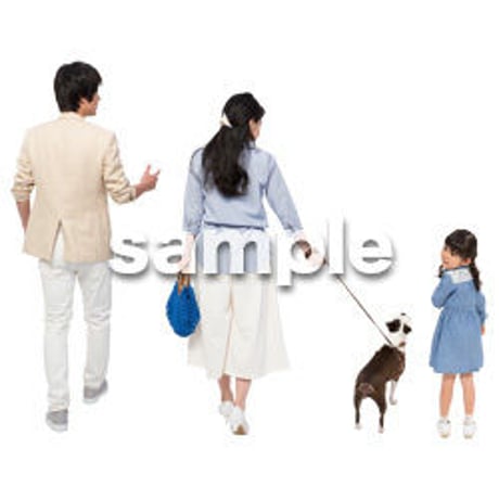 Cutout People　犬の散歩　II_450