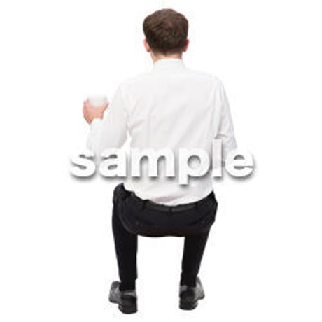 Cutout People　座る　外国人男性　LL_570