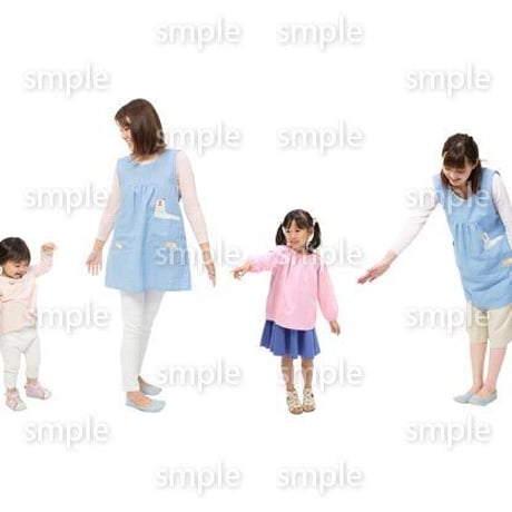 Cutout People　保育士と子供　GG_491