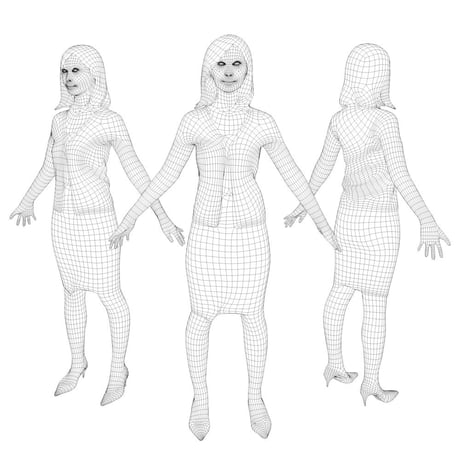 3D人モデルAポーズ　098_Aya