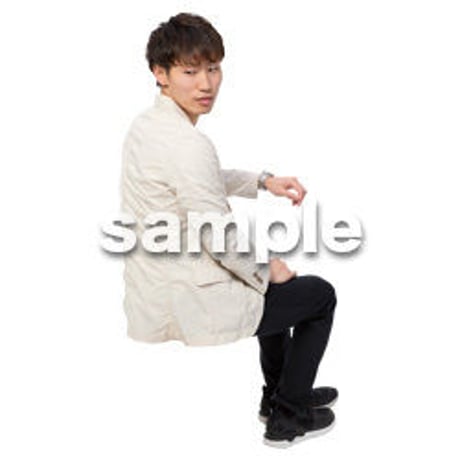 Cutout People　座る　男性　LL_344