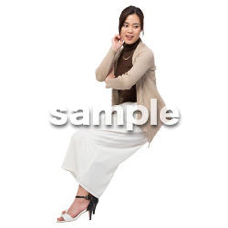 Cutout People　座る女性　KK_212