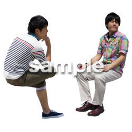 人物切抜き素材　座る人Ⅱ編　Q_075