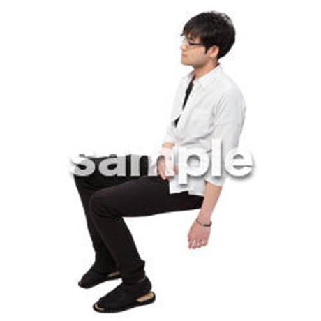 Cutout People　座る　男性　LL_348