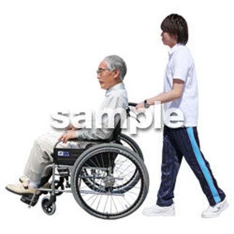 人物切抜き素材　シニア介護編　S_058