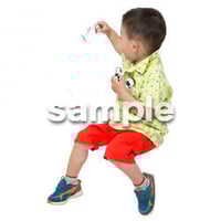 Cutout People　座る　男の子　LL_523
