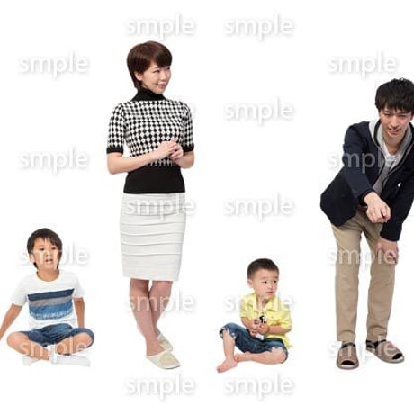 Cutout People　4人家族　II_326