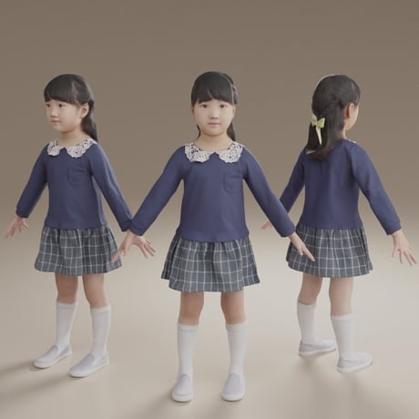 3D人モデルAポーズ　241_Emi