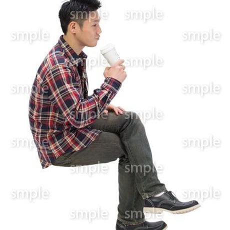 Cutout People　座る　男性　LL_448